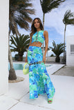 RUNAWAY Stelani Maxi Skirt Blue Floral