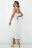 Let Me Fall In Love Midi Dress White