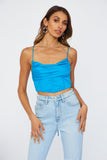 Whistle To My Heart Crop Top Blue