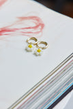 14K Gold Plated Cute As A Daisy Earrings White