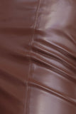 Got That Fire Faux Leather Pants Brown