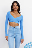 Pirouette And Bow Crop Blue