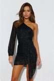Stand Me Out Sequin Mini Dress black