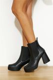 VERALI Ava Platform Ankle Boots Black Smooth