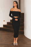 Devoted To The Music Maxi Knit Skirt Black