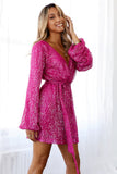 HELLO MOLLY Static Memory Sequin Dress Pink