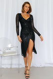 HELLO MOLLY Seize Your Moment Midi Dress Black Sequin
