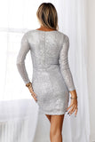HELLO MOLLY Zoe Sequin Dress Silver