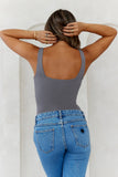 HELLO MOLLY Everyday Staple Singlet Top Charcoal