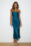 Lover Of Style Satin Maxi Dress Teal