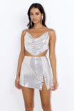Disco 'Fit Sequin Mini Skirt Silver