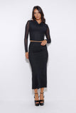 Trends In the City Mesh Maxi Skirt Black