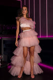 HELLO MOLLY Drinks On The House Tulle Skirt Pink