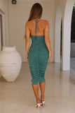 Left And Right Midi Dress Green